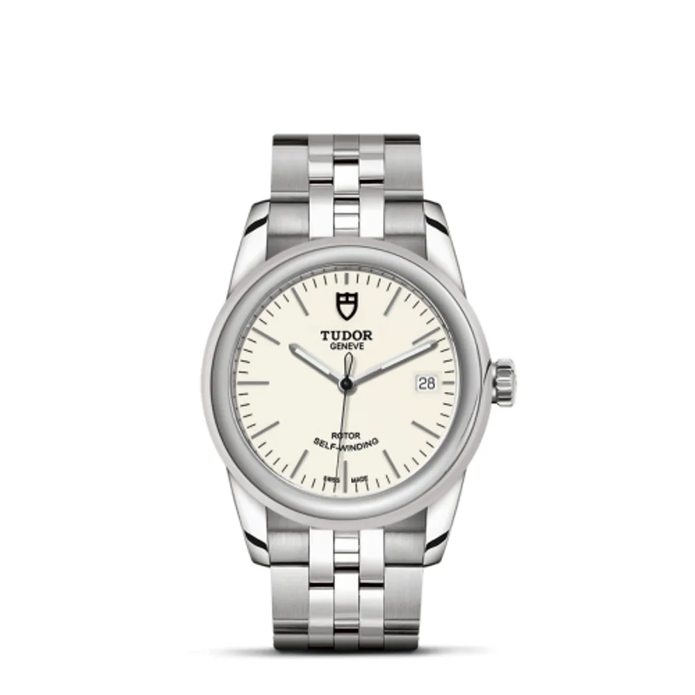 Tudor Glamour Date 36 Stainless Steel / Opaline / Bracelet