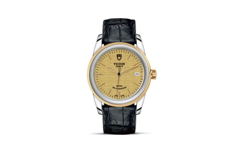 Tudor Glamour Date 36 Stainless Steel / Yellow Gold / Jacquard Champagne / Strap