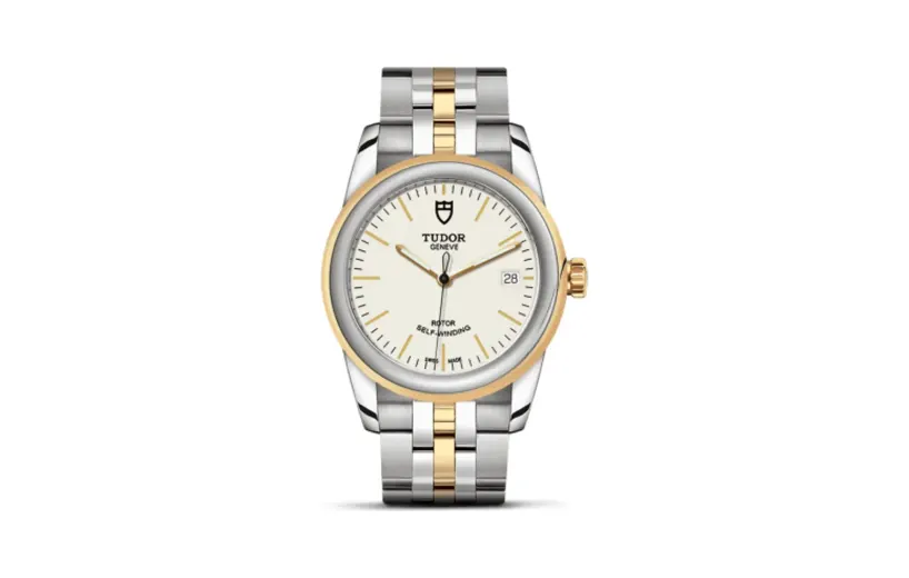 Tudor Glamour Date 36 Stainless Steel / Yellow Gold / Opaline / Bracelet