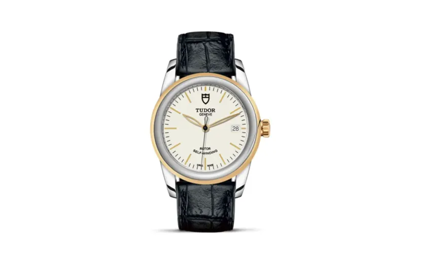 Tudor Glamour Date 36 Stainless Steel / Yellow Gold / Opaline / Strap