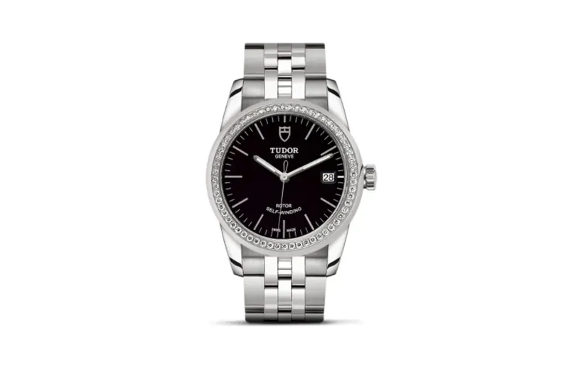 Tudor Glamour Date 36 Stainless Steel / Diamond / Black / Bracelet