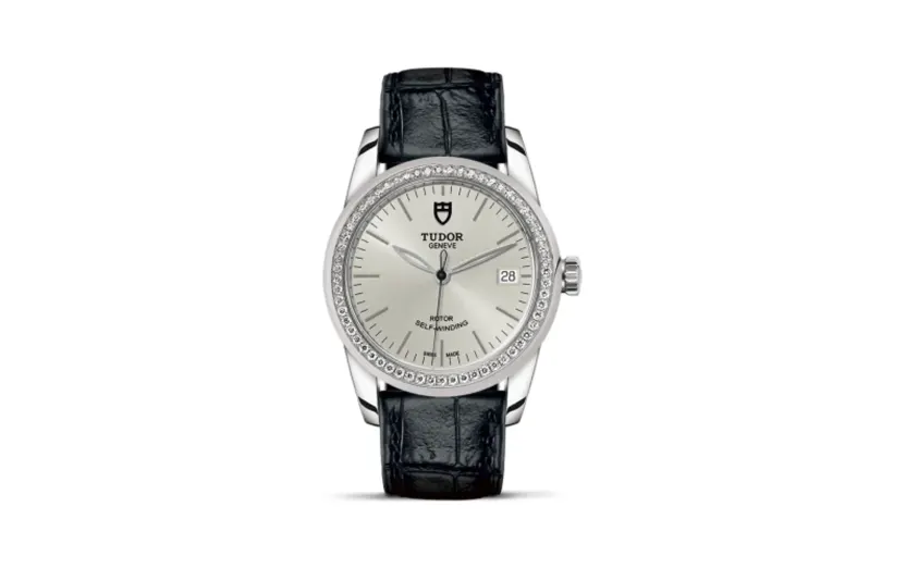 Tudor Glamour Date 36 Stainless Steel / Diamond / Silver / Strap
