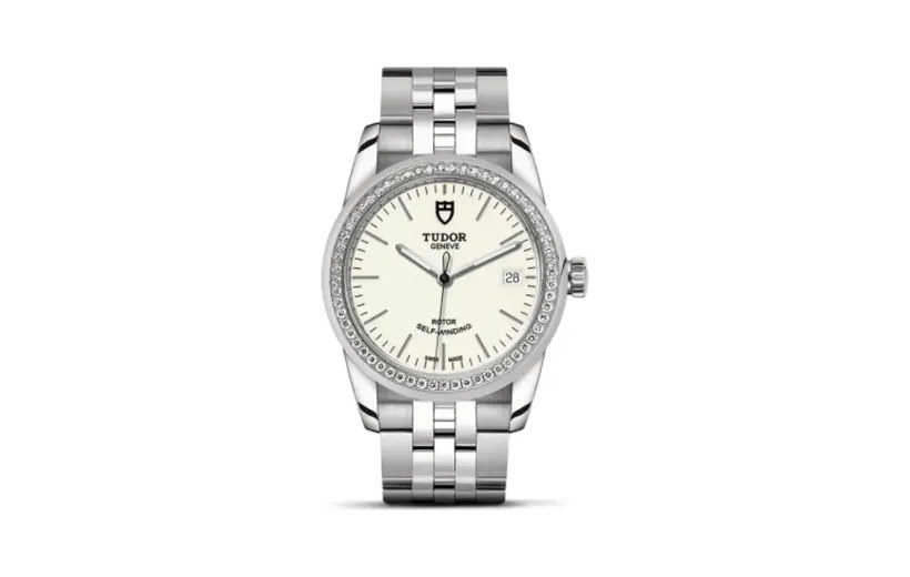 Tudor Glamour Date 36 Stainless Steel / Diamond / Opaline / Bracelet