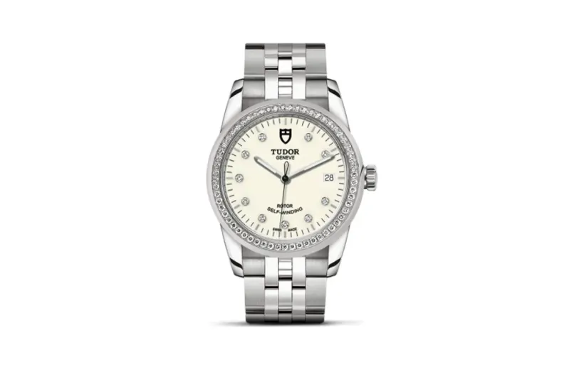 Tudor Glamour Date 36 Stainless Steel / Diamond / Opaline-Diamond / Bracelet
