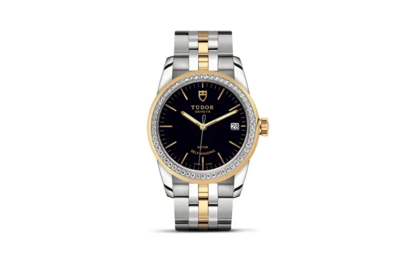Tudor Glamour Date 36 Stainless Steel / Yellow Gold / Diamond / Black / Bracelet