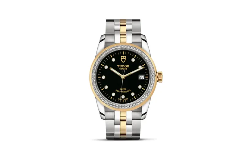 Tudor Glamour Date 36 Stainless Steel / Yellow Gold / Diamond / Black-Diamond / Bracelet