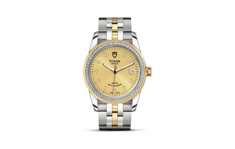 Tudor Glamour Date 36 Stainless Steel / Yellow Gold / Diamond / Champagne-Diamond / Bracelet