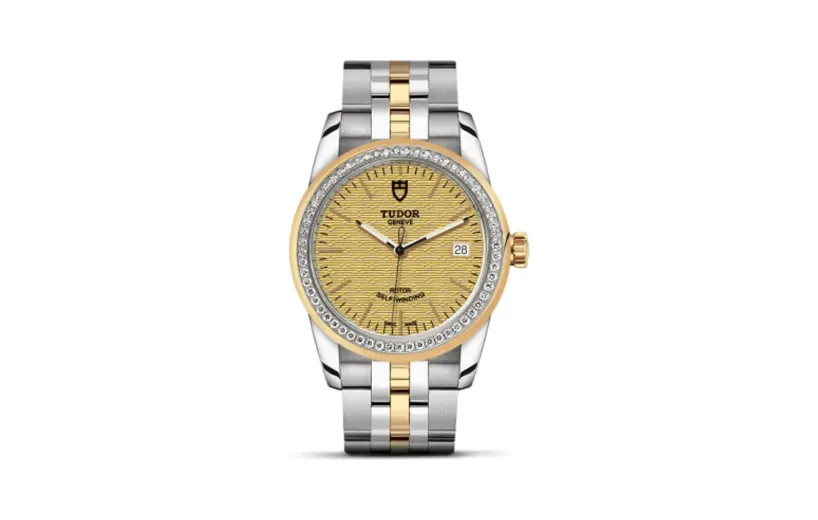 Tudor Glamour Date 36 Stainless Steel / Yellow Gold / Diamond / Jacquard Champagne / Bracelet