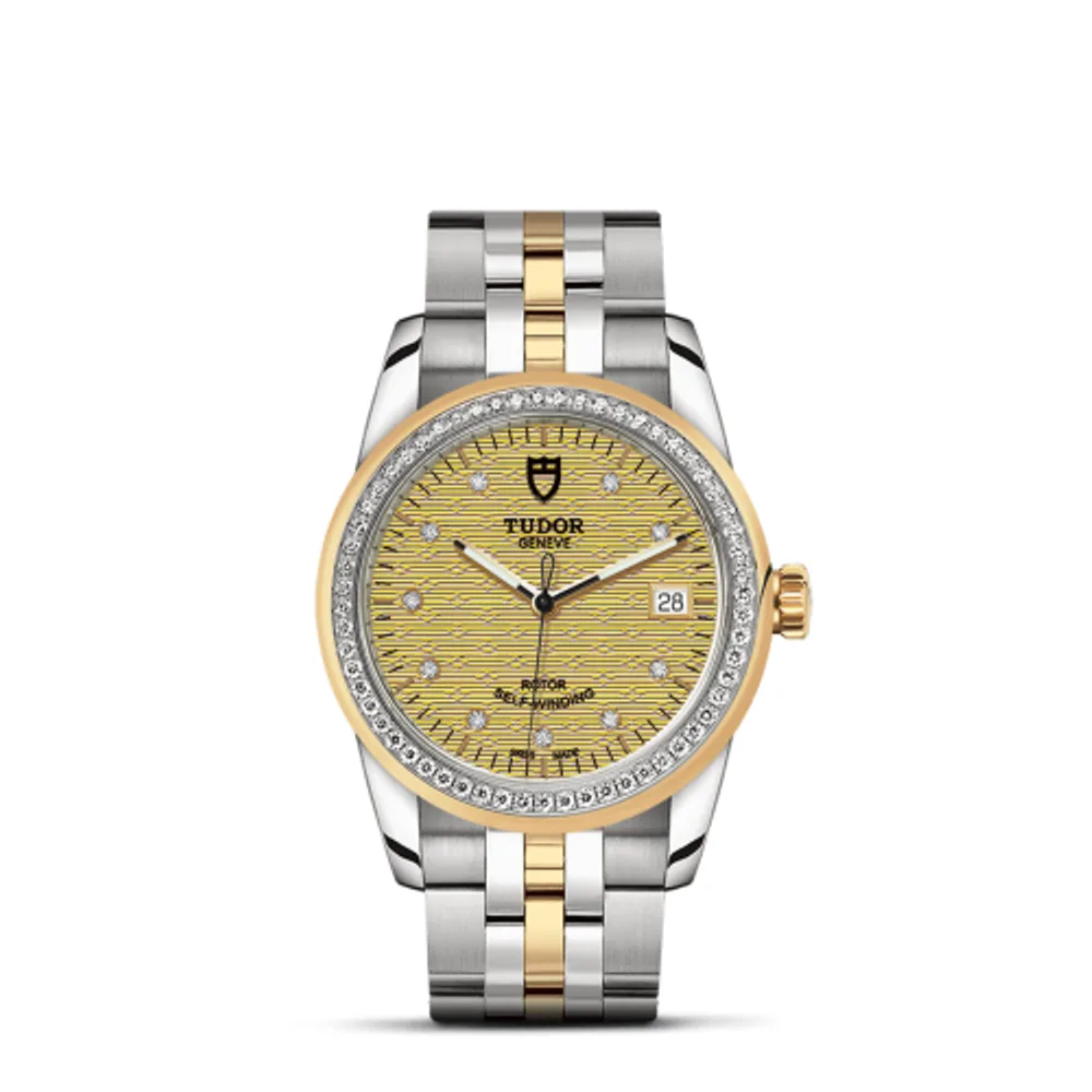 Tudor Glamour Date 36 Stainless Steel / Yellow Gold / Diamond / Jacquard Champagne-Diamond / Bracelet