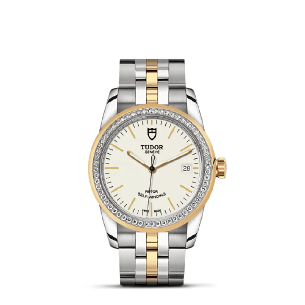 Tudor Glamour Date 36 Stainless Steel / Yellow Gold / Diamond / Opaline / Bracelet