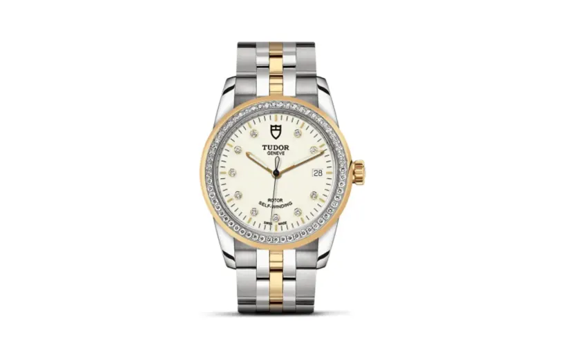 Tudor Glamour Date 36 Stainless Steel / Yellow Gold / Diamond / Opaline-Diamond / Bracelet