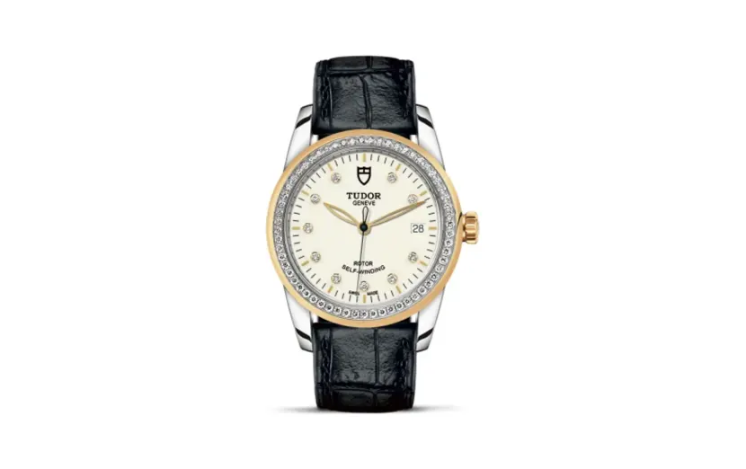 Tudor Glamour Date 36 Stainless Steel / Yellow Gold / Diamond / Opaline-Diamond / Strap