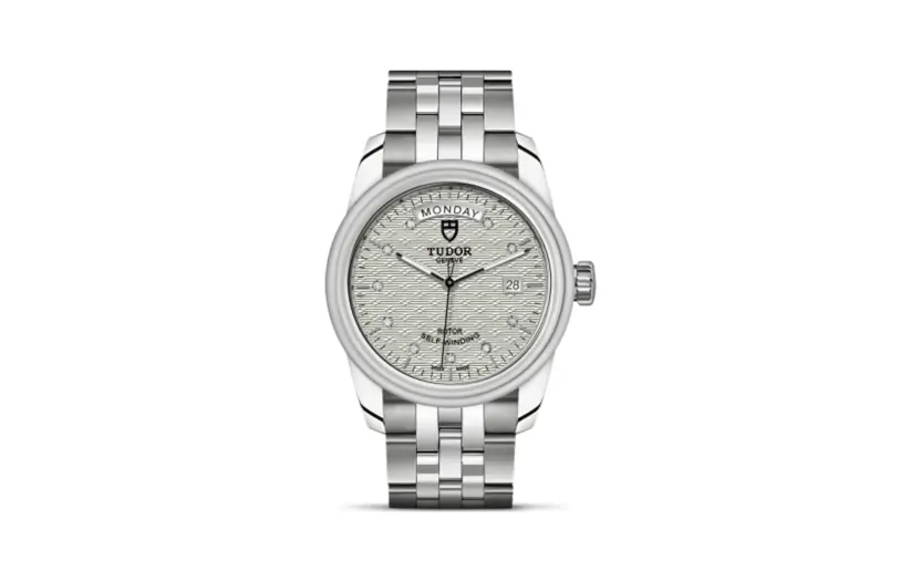 Tudor Glamour Day + Date Stainless Steel / Jacquard Silver-Diamond / Bracelet