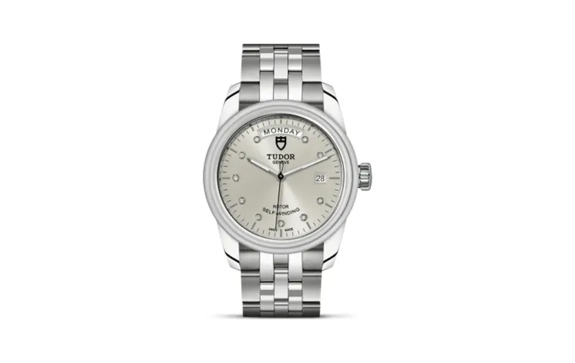 Tudor Glamour Day + Date Stainless Steel / Silver-Diamond / Bracelet