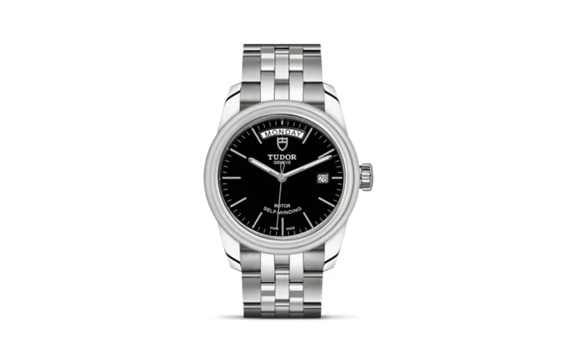 Tudor Glamour Day + Date Stainless Steel / Black / Bracelet
