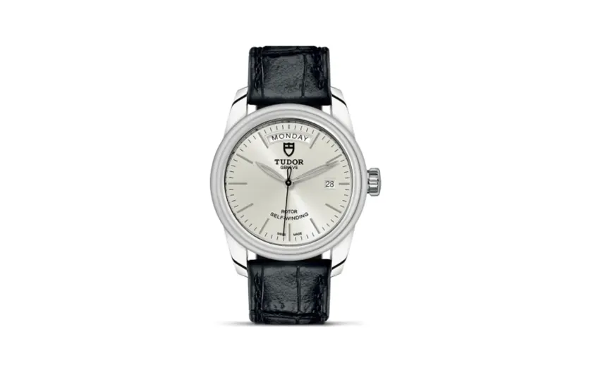 Tudor Glamour Day + Date Stainless Steel / Silver / Strap