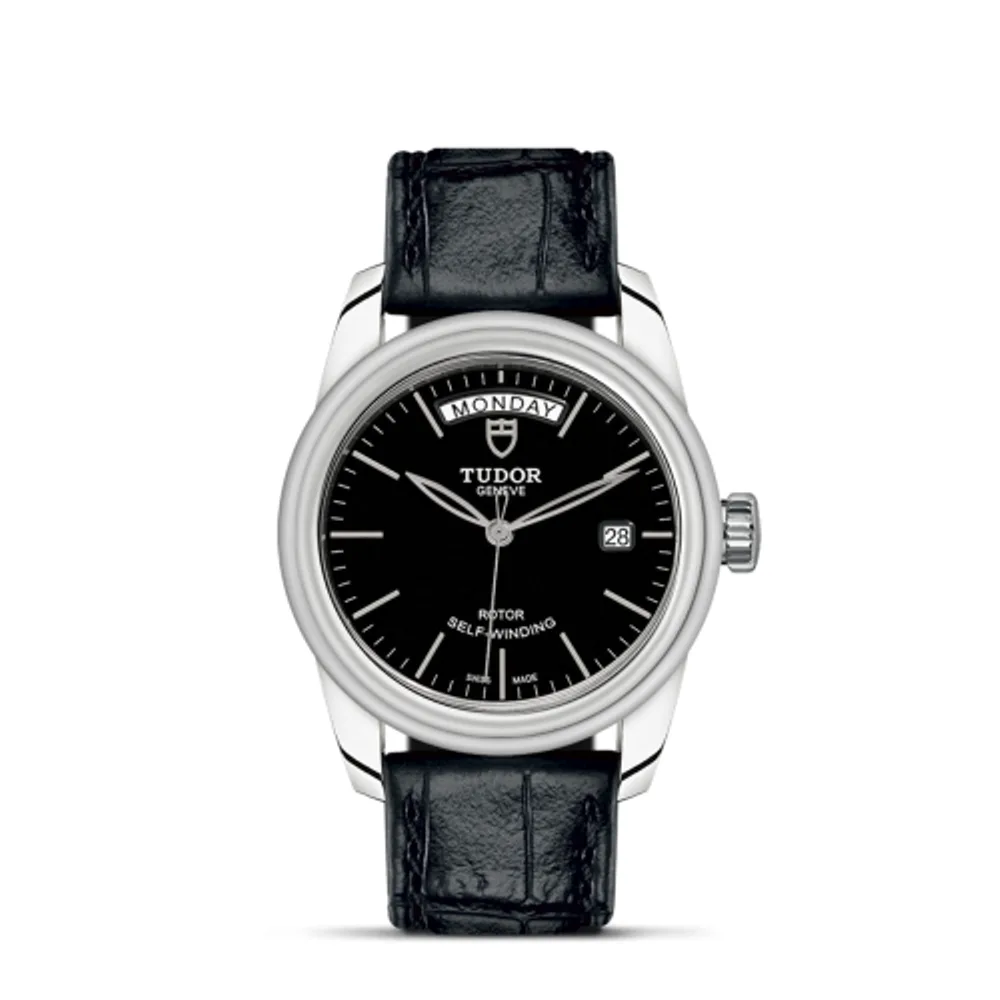 Tudor Glamour Day + Date Stainless Steel / Black / Strap