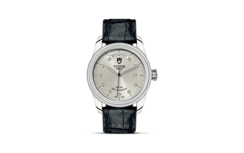 Tudor Glamour Day + Date Stainless Steel / Silver-Diamond / Strap