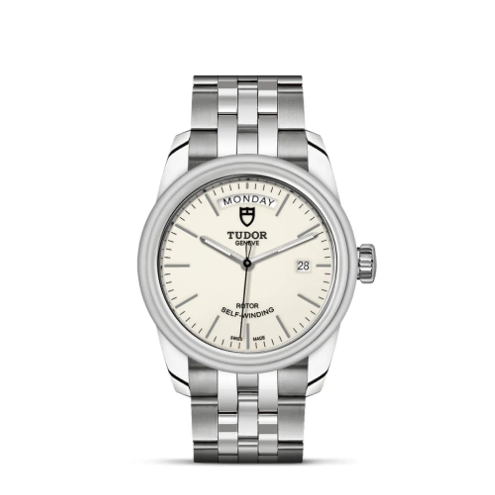 Tudor Glamour Day + Date Stainless Steel / Opaline/ Bracelet