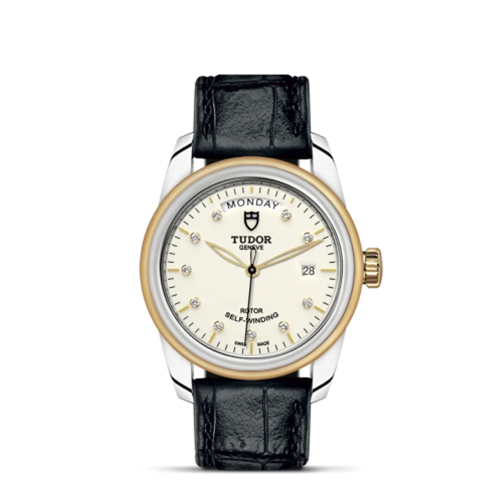 Tudor Glamour Day + Date Stainless Steel / Yellow Gold / Opaline-Diamond / Strap