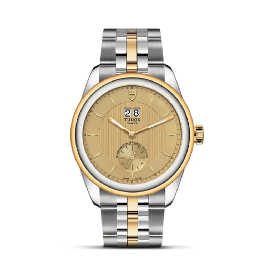 Tudor Glamour Double Date Stainless Steel / Yellow Gold / Champagne/ Bracelet