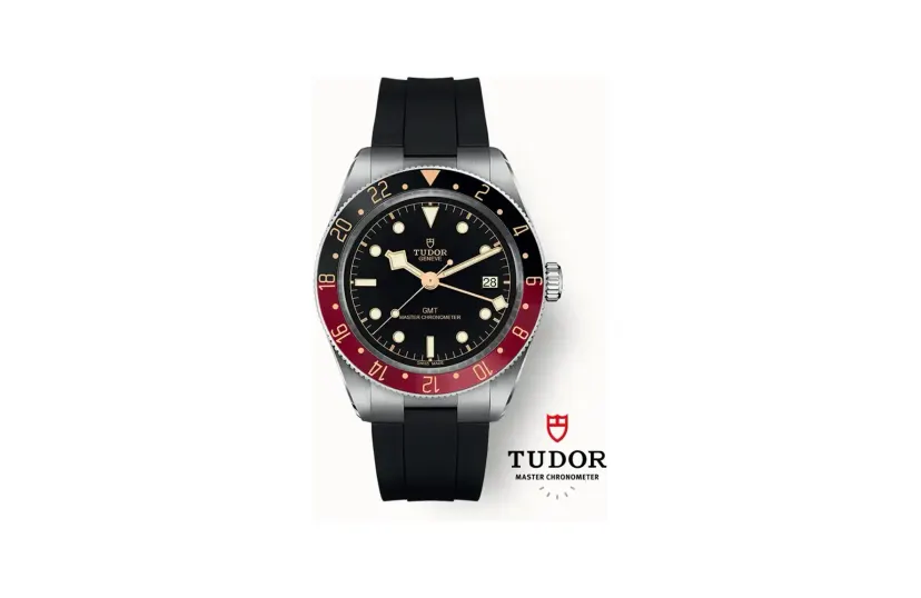 Tudor Black Bay 58 GMT, 39mm steel case, Rubber strap