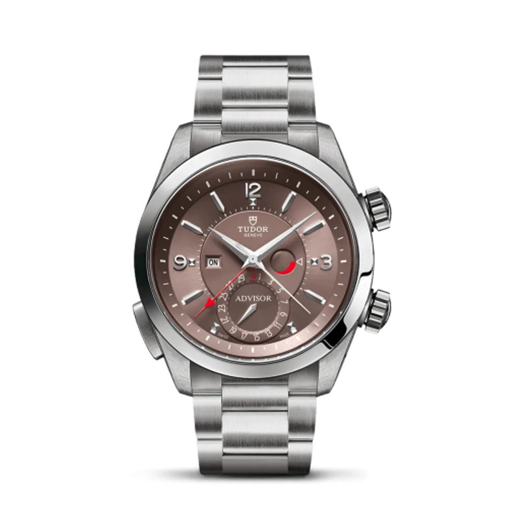 Tudor Heritage Advisor Stainless Steel / TItanium / Cognac / Bracelet