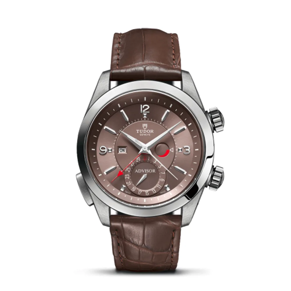 Tudor Heritage Advisor Stainless Steel / TItanium / Cognac / Alligator