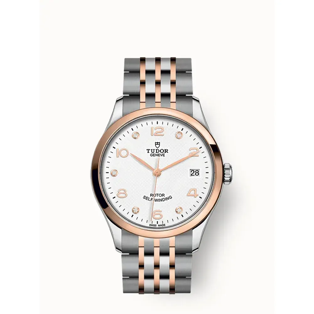 Tudor 1926, 36mm steel case, Rose gold bezel