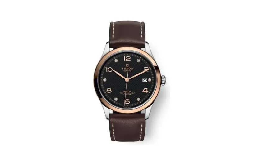 Tudor 1926 39 Stainless Steel / Rose Gold / Black - Diamond / Strap