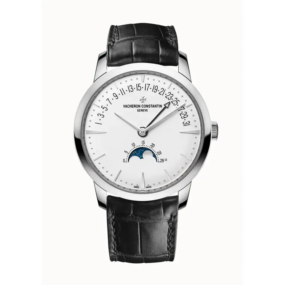Vacheron Constantin Patrimony moon phase retrograde date, 42.5 mm White Gold