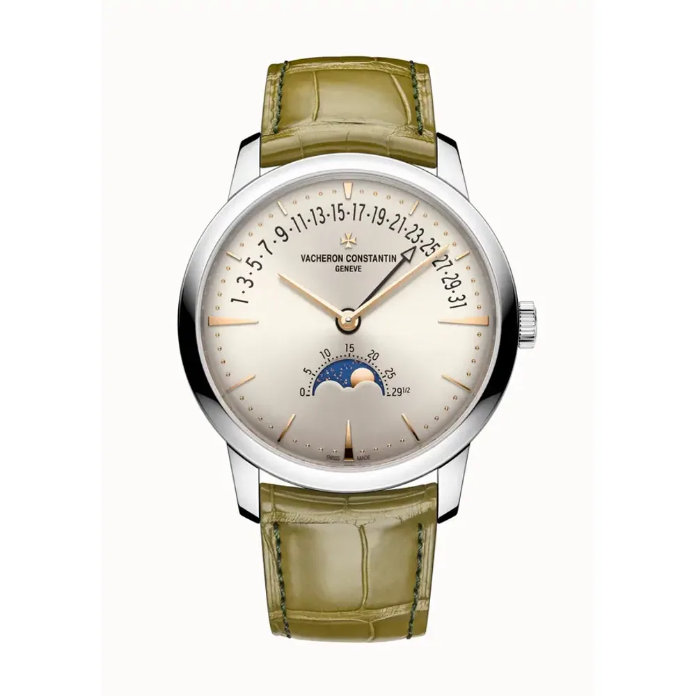Vacheron Constantin Patrimony moon phase retrograde date, 42.5 mm White Gold
