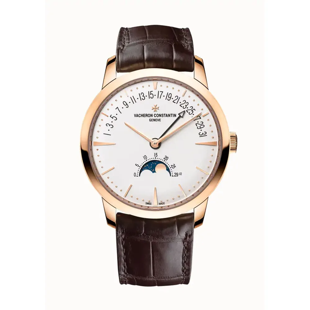 Vacheron Constantin Patrimony moon phase retrograde date, 42.5 mm Pink Gold