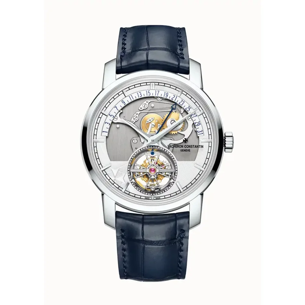 Vacheron Constantin Traditionnelle tourbillon retrograde date openface, 41 mm Platinum