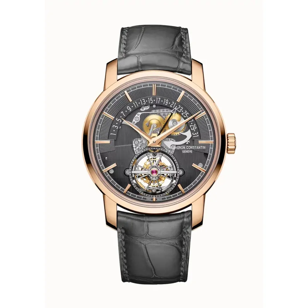 Vacheron Constantin Traditionnelle tourbillon retrograde date openface, 41 mm Pink Gold