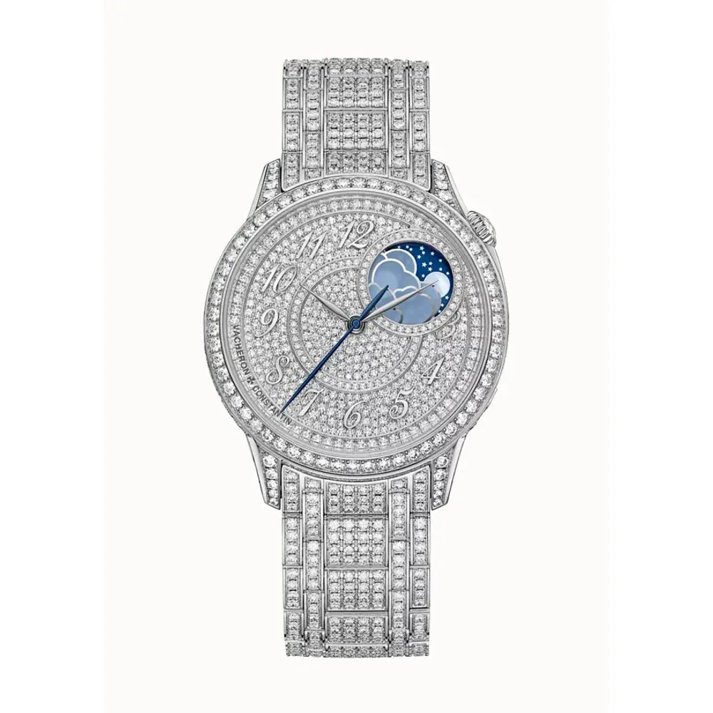 Vacheron Constantin Égérie moon phase jewellery, 37 mm White Gold